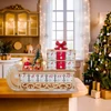 8.25" Battery Operated 6-light LED Santa Sleigh With Advent Calendar