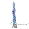 12" 55L RGB LED Silver Tinsel Star Tree Topper