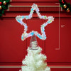 12" 55L RGB LED Silver Tinsel Star Tree Topper