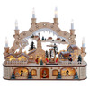 10.25“ Wooden LED Light-Up Musical/Motion Santa Christmas Village