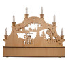 10.25" Wooden LED Light-Up Musical/Motion Santa Christmas Village
