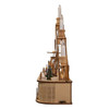 10.25" Wooden LED Light-Up Musical/Motion Santa Christmas Village