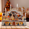 10.25" Wooden LED Light-Up Musical/Motion Santa Christmas Village
