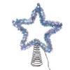 12.2“ 55L Cool White Twinkle LED Silver Tinsel Star Treetop