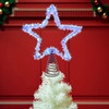 12.2“ 55L Cool White Twinkle LED Silver Tinsel Star Treetop