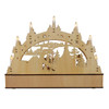 17.72" Wooden LED Light-Up Christmas Village With Candle