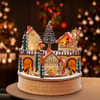 7.87" Wooden LED Light-Up Santa Musical Christmas Village