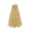 9“ Battery Operated Gold Christmas Tree Candle With LED Flicker Flame