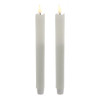 9.7“ Battery Operated LED Flicker Flame Ridged Taper Candles, 2-Piece Set