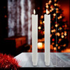 9.7" Battery Operated LED Flicker Flame Ridged Taper Candles, 2-Piece Set