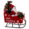 24" Battery Operated Musical LED Santa In Metal Sleigh Table Piece