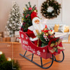 24" Battery Operated Musical LED Santa In Metal Sleigh Table Piece
