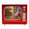 8.325“ Battery Operated USB LED Musical TV With Spinning Glitter Water Table Piece