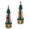 5.91" Battery Operated Santa & Deer With Spinning Glitter Water Table Pieces, 2 Assorted