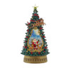 13.5“ Battery Operated USB LED Lighted Santa & Deer Treetop With Spinning Glitter Water