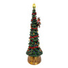 13.5" Battery Operated USB LED Lighted Santa & Deer Tree Topper With Spinning Glitter Water