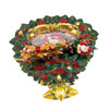 13.5" Battery Operated USB LED Lighted Santa & Deer Tree Topper With Spinning Glitter Water