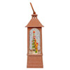 8.37" Battery Operated USB LED Lighted Gingerbread & Tree Scene Water Lantern