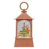 8.37" Battery Operated USB LED Lighted Gingerbread & Tree Scene Water Lantern