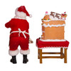 10.5“ Fabriché™ Battery Operated Santa With Gingerbread Houses, 2-Piece Set