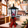 12" Lighted Musical Santa Lamp Post With Snow Effect