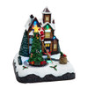 8.5“ Battery Operated Lighted Musical Santa Village Scene With Motion Table Piece