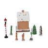 Battery Operated Multicolor LED Lighted Gingerbread House, 8-Piece Set