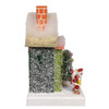 7.5" Battery Operated LED Lighted Green Paper House Table Piece