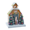 8.75“ Battery Operated LED Lighted Gold Paper House Table Piece