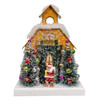 8.75" Battery Operated LED Lighted Gold Paper House Table Piece