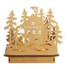 Battery Operated Light-Up LED Wooden Ski Resort Village