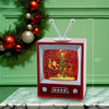 8.5" Battery Operated Musical Santa and Sleigh Television Water Lantern