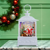 10" Battery Operated Warm White LED Lighted Santa With Gifts Lantern