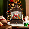 12" Battery Operated Warm White LED Lighted Santa With Animals Lantern