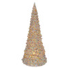 15.5“ Battery Operated LED Silver Iridescent Tabletop Tree