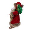14" KSA Kringles Santa With Gray Fur & Wreath