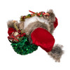 14" KSA Kringles Santa With Gray Fur & Wreath