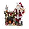 17“ KSA Kringles Santa With LED Fireplace Mantle