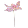 Soft Pink Poinsettia With Sprinkles Pick