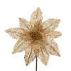 Gold Glittered Sequin Poinsettia Pick