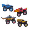Monster Jam® El Toro Loco Ice, Megalodon Fire, Bakugan and Earth Shaker Ornaments, 4 Piece Set