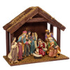 Nativity Set With Wooden Stable, 8-Pieces