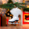 Noble Gems™ White Ice Skate Glass Ornament