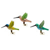 Noble Gems™ Hummingbird Clip-On Glass Ornaments, 3 Assorted