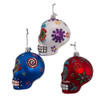Noble Gems™ Sugar Skull Glass Ornaments, 3 Assorted