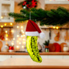 Noble Gems™ Pickle In Santa Hat Glass Ornament