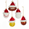 Noble Gems™ Glass Sports Ball With Santa Hat Ornaments, 5 Assorted