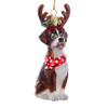 Noble Gems™ Boxer With Antlers Glass Ornament