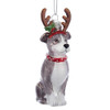 Noble Gems™ Pitbull With Antlers Glass Ornament
