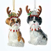 Noble Gems™ Shih-Tzu With Antlers Glass Ornaments, 2 Assorted